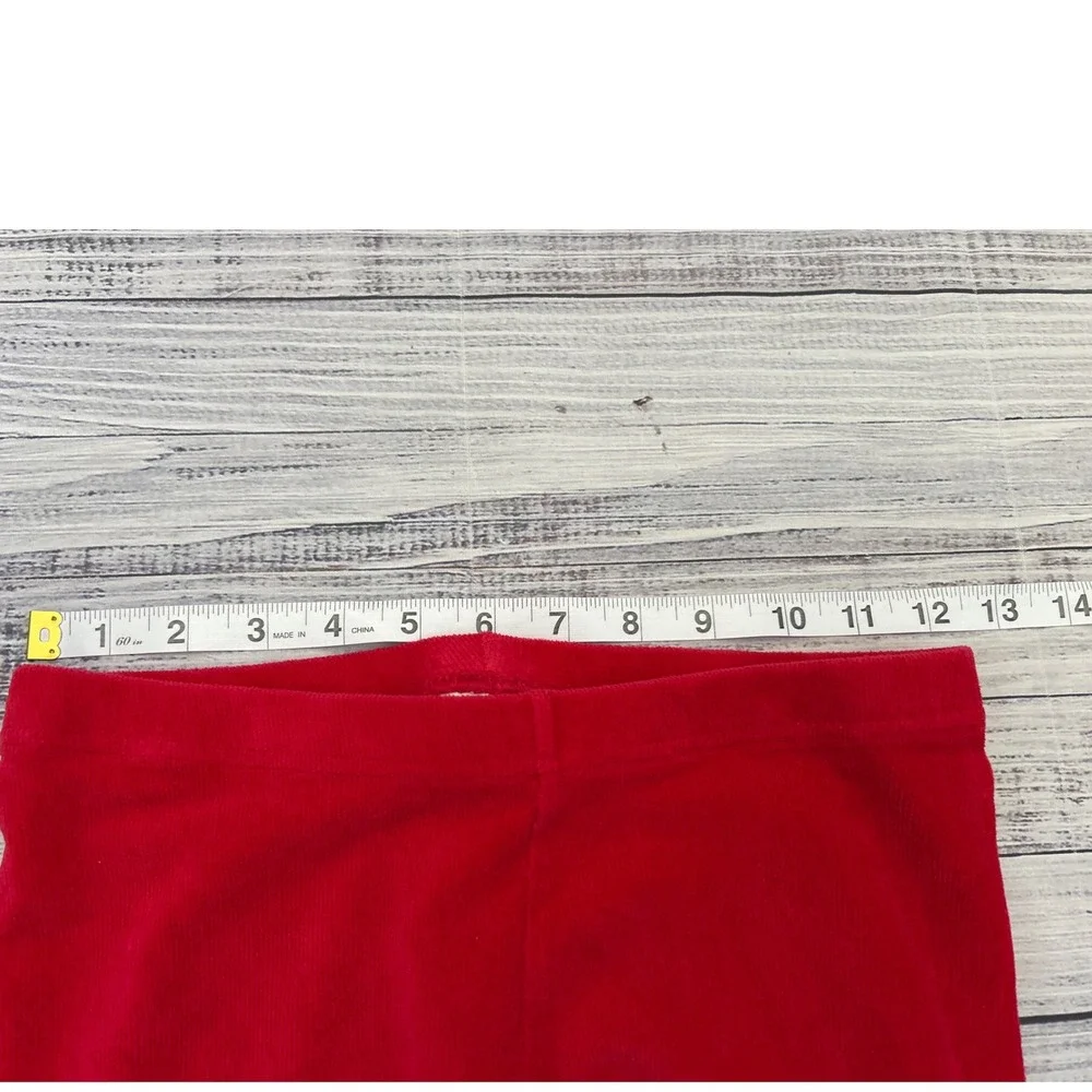 Hanna‎ Andersson Red Velour Corduroy Ribbed Leggings Kids 150cm USA 12 OEKO-TEX
